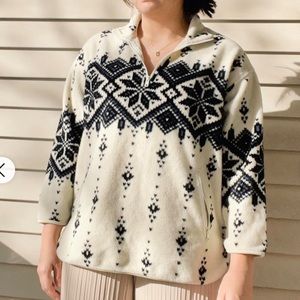 Vintage E.B. Fleece Snowflake 1/4 Zip Jacket